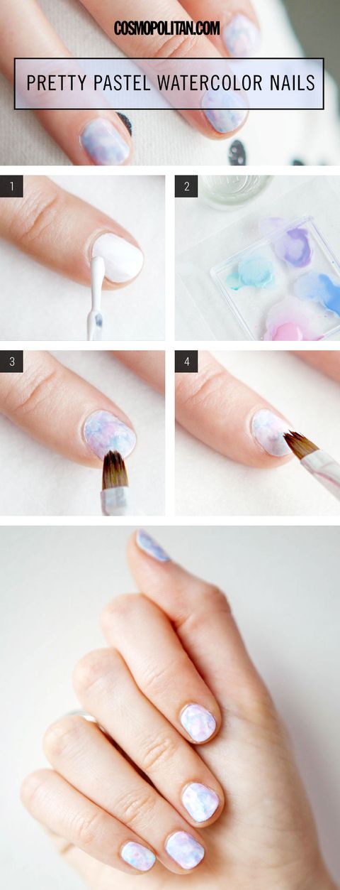 How-To Pretty Pastel Watercolor Manicure - Pastel Paint Nail Art How-To