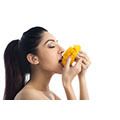 Lip, Skin, Beauty, Temple, Neck, Youth, Taste, Fruit, Long hair, Natural foods, 