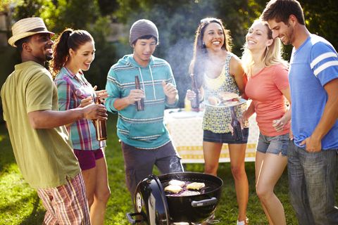 Hat, Jeans, People in nature, Sun hat, Cookware and bakeware, Sharing, Friendship, Gas stove, Fedora, Cooking, 