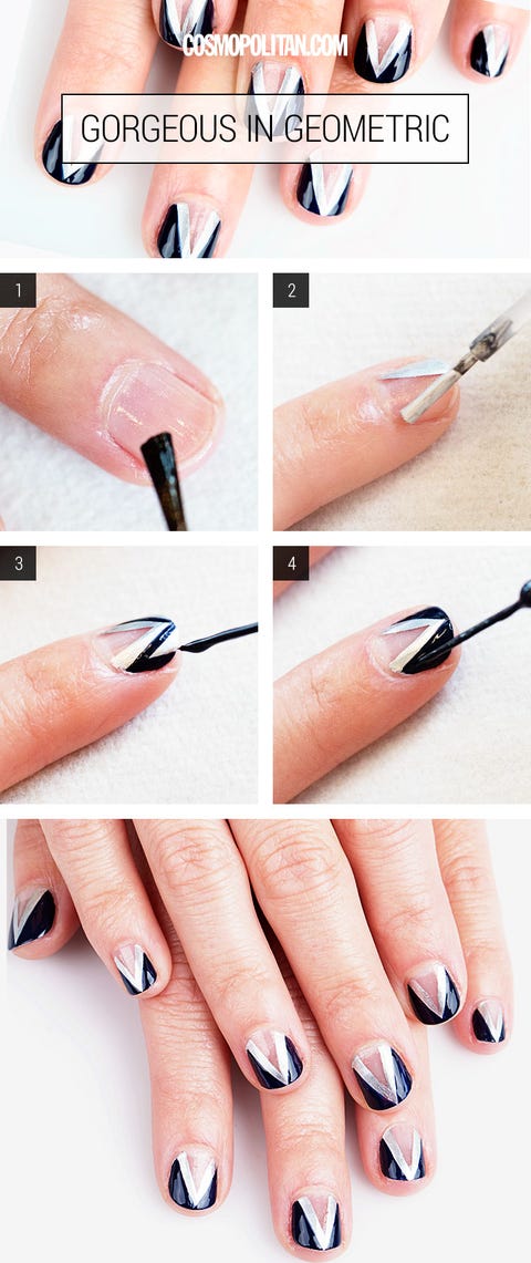 Geometric Manicure Nail Art How To Nails Tutorial Image