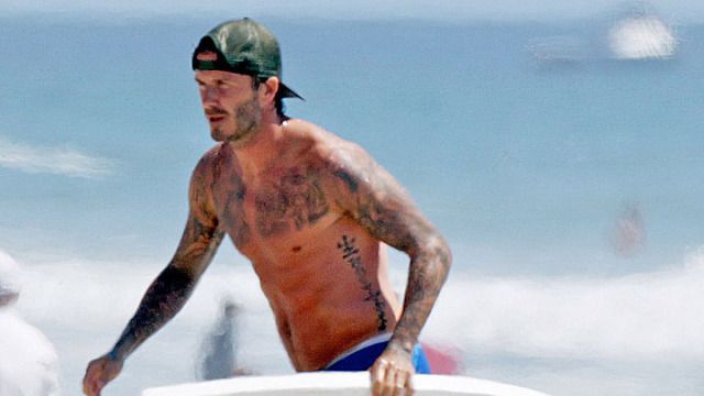 David Beckham At The Beach Shirtless Photos Of David Beckham