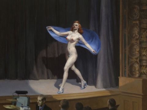 Hopper is said to have painted this after attending a burlesque show. And rumor is that Madonna's world tour for her <i>Erotica</i> album, also called "Girlie Show", was inspired by this painting.