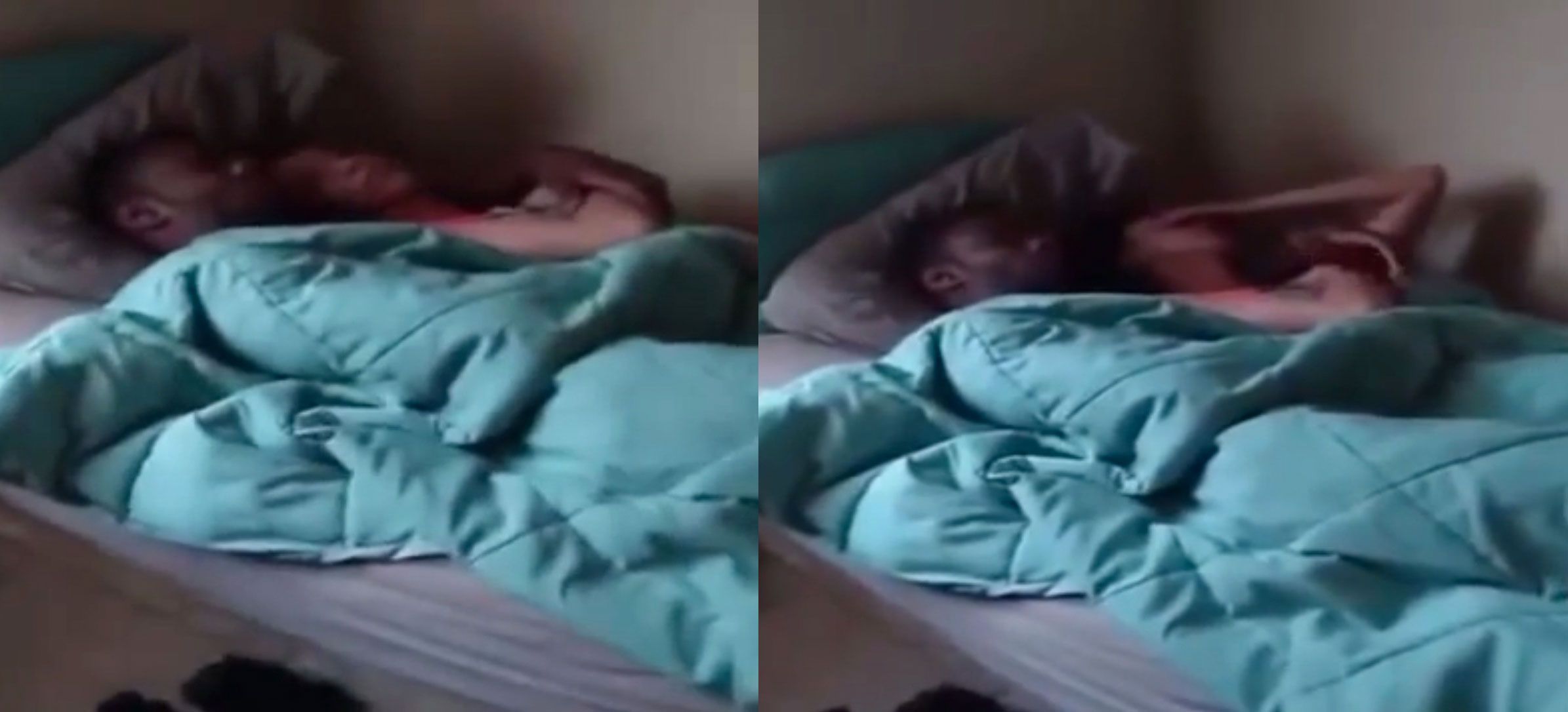 This man walked in on his girlfriend in bed with another man and filmed the whole thing