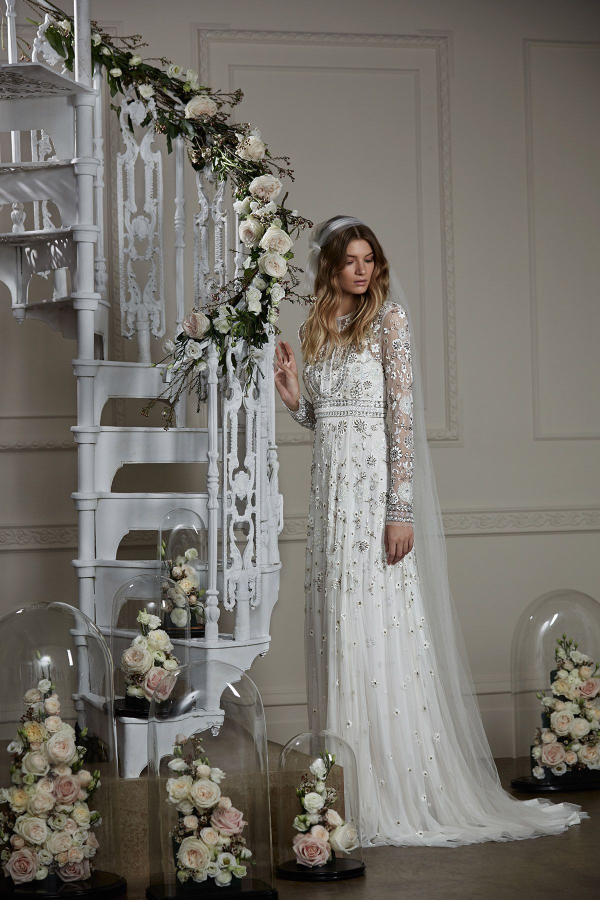 Embellished wedding sale dress