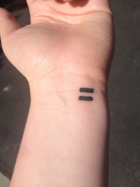 Equality tattoo, #Equal sign tattoo, #marriage equality | Equality tattoos, Equals  sign, Tattoos