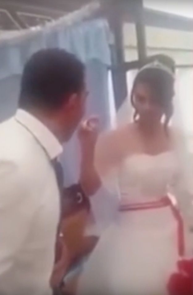 A video of a violent groom slapping his wife on their wedding day has gone  viral