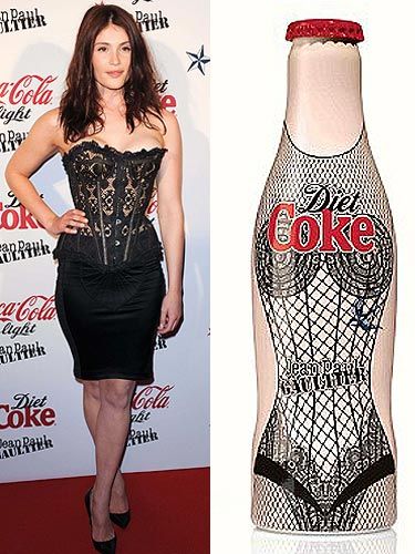 Jean Paul Gaultier dresses Gemma Arterton AND Diet Coke bottles