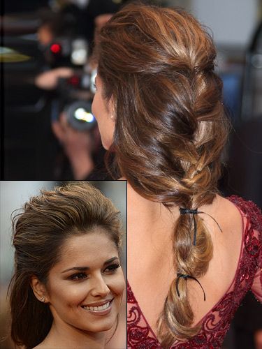 Cheryl Cole Straight Medium Brown Ponytail Hairstyle | Steal Her Style