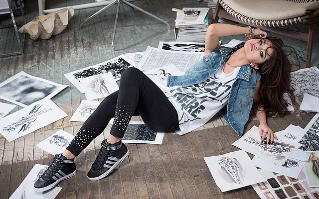 Gomez models Adidas NEO collection