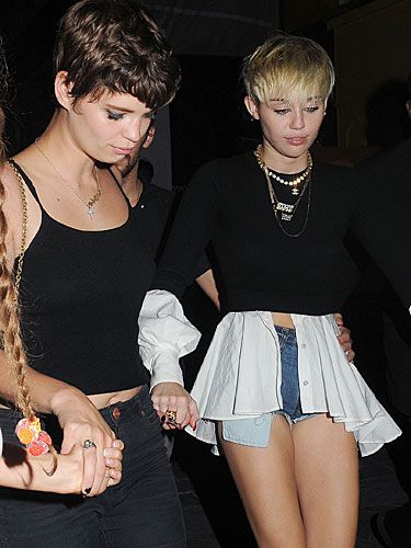 375px x 500px - Miley Cyrus and Pixie Geldof hit the town with unique styles