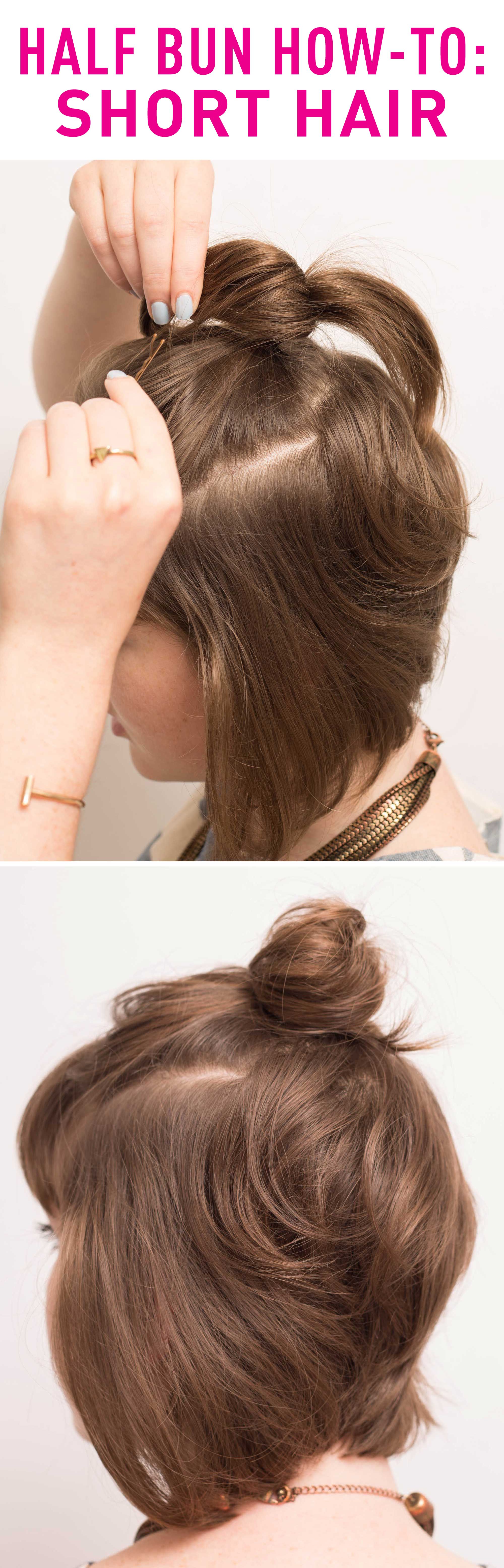 HAIR TUTORIAL: ROLLED BUN FOR SHORT HAIR | Laura Bradshaw - YouTube