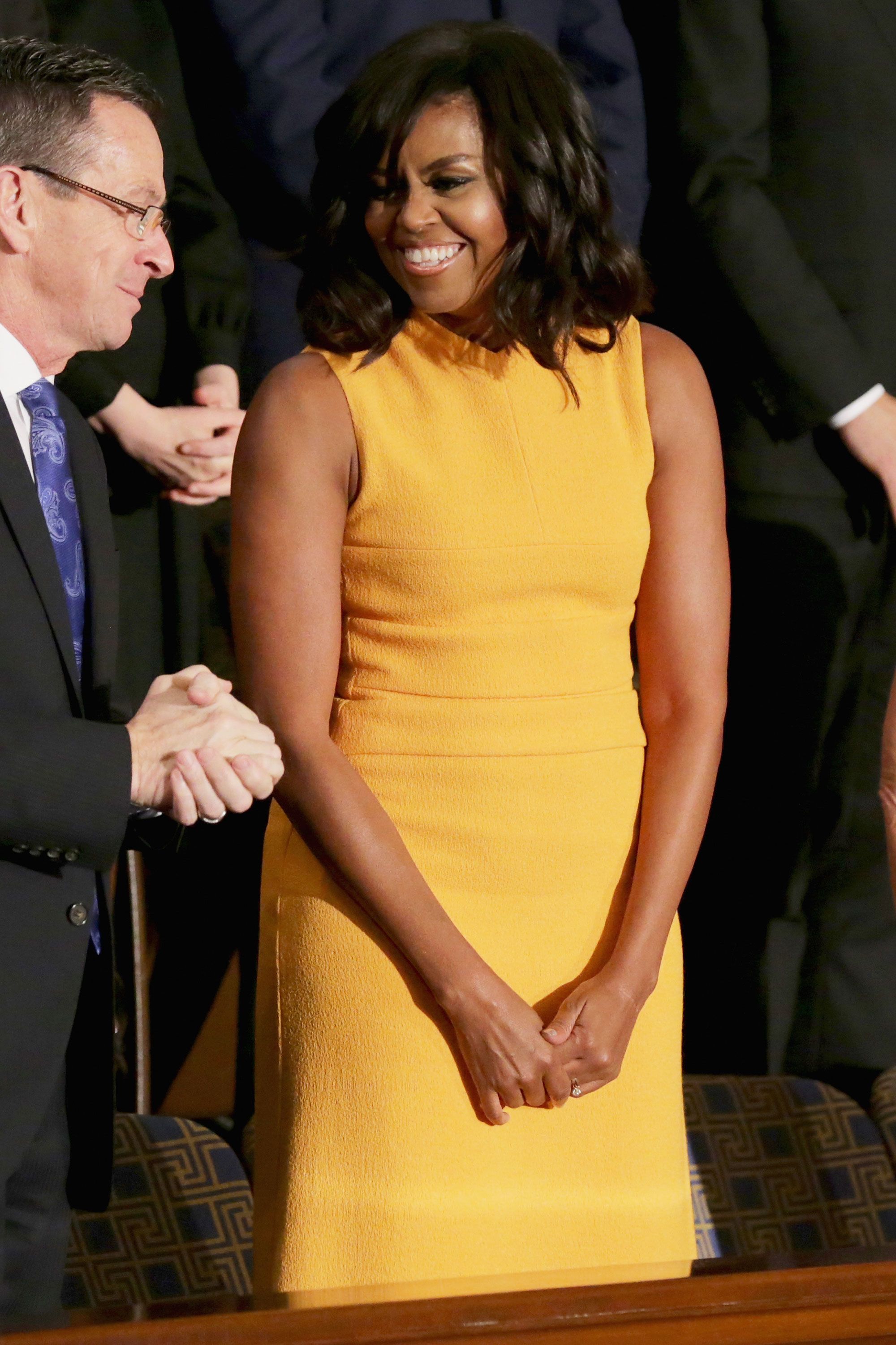 Michelle obama hotsell yellow outfit