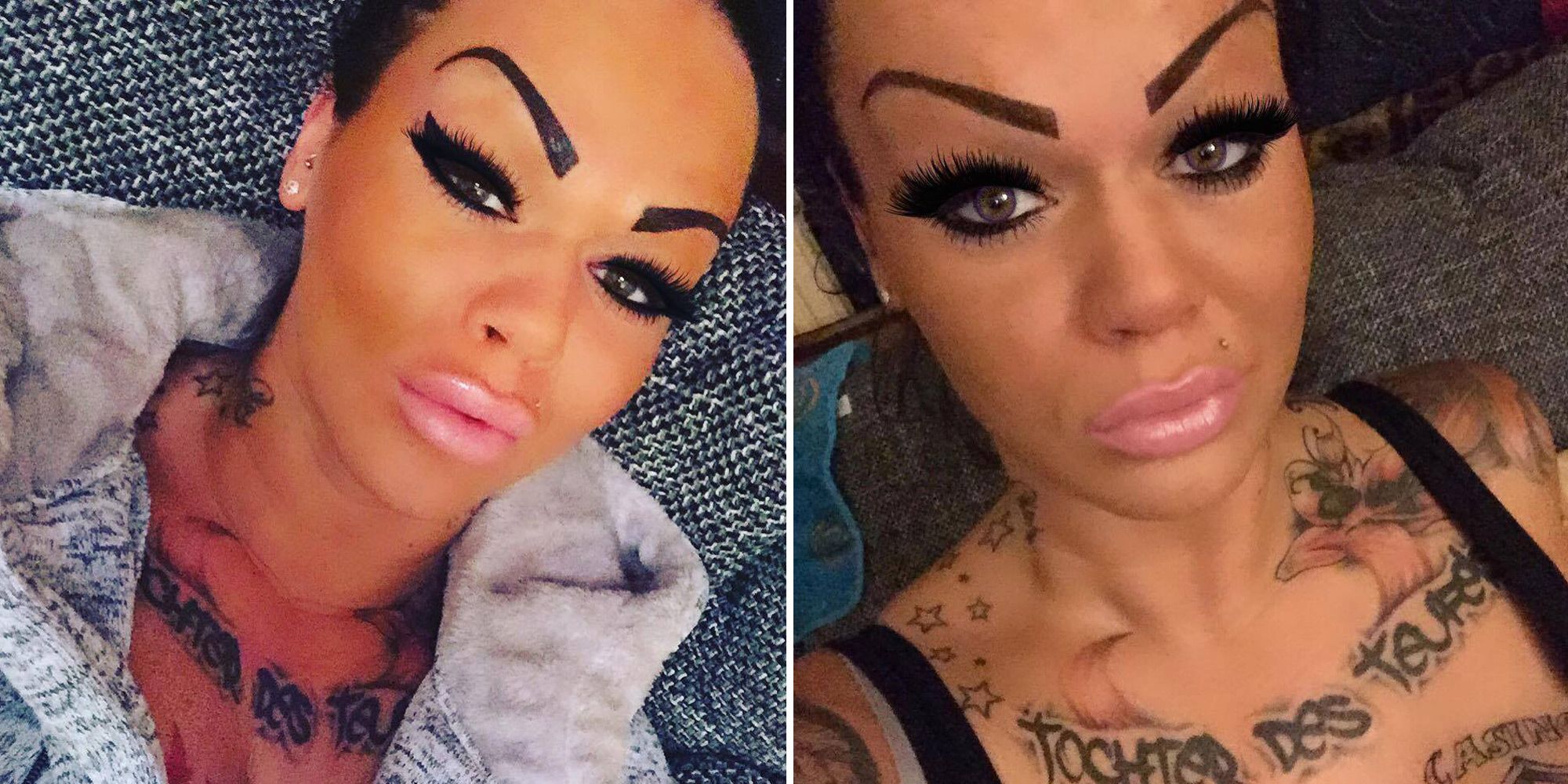 tattooed eyebrows