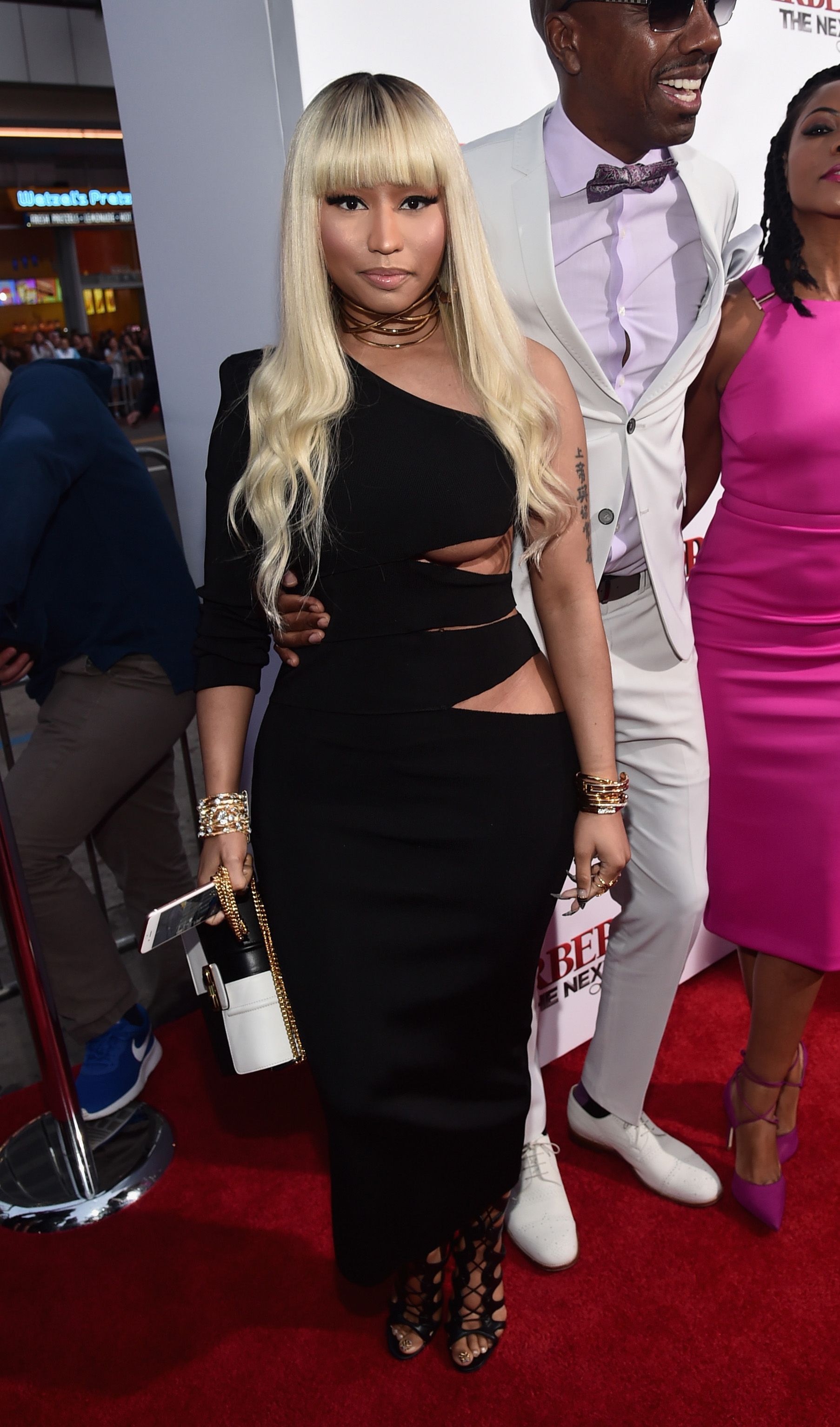 Nicki Minaj Gets Sculpted at 'Barbie' Premiere L.A. in Alaïa Crop