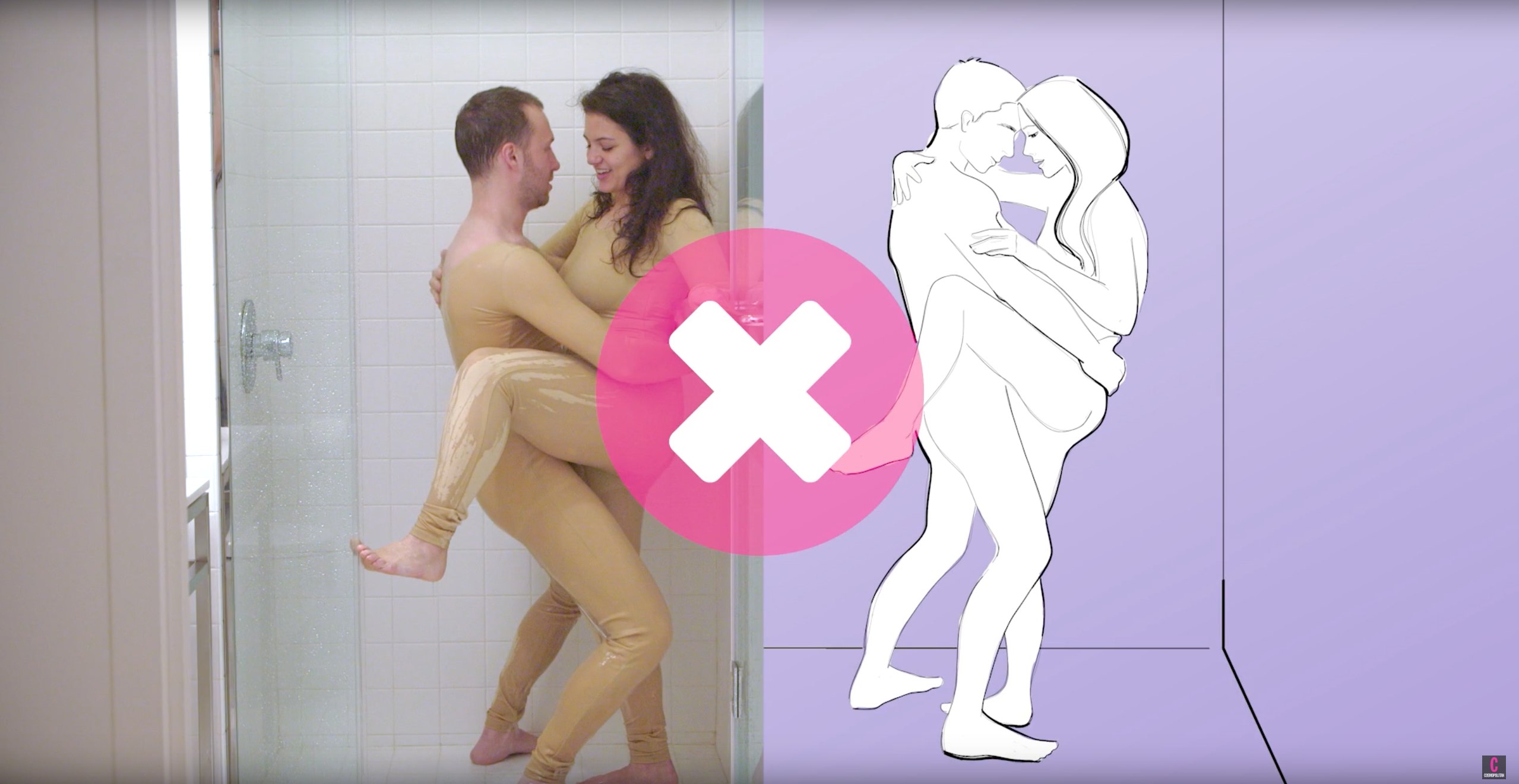 2558px x 1321px - Watch Real People Try Cosmo Shower Sex Positions