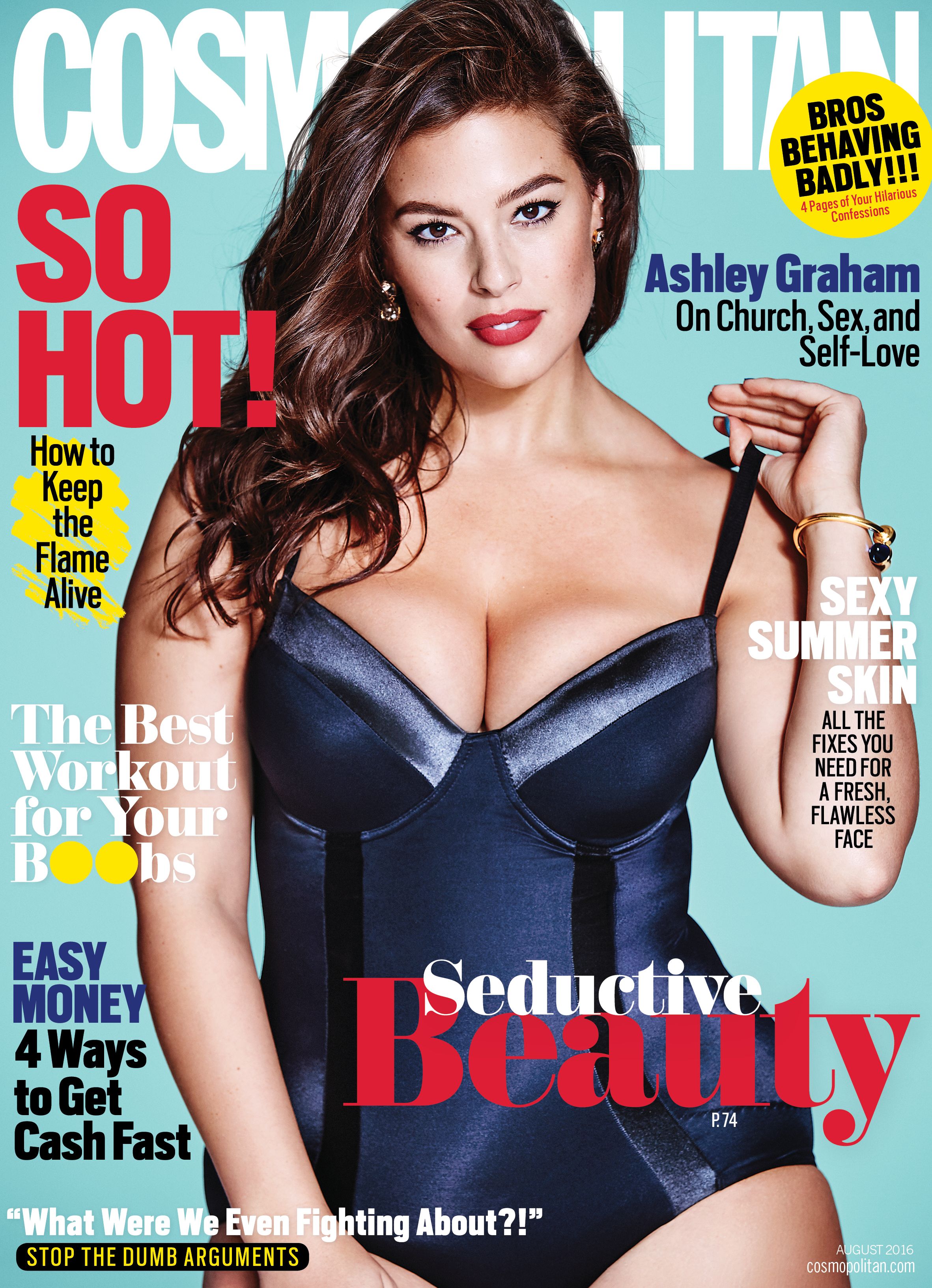 Interracial Sex Magazine Covers - Ashley Graham on August 2016 Cosmopolitan Cover - Cosmo Cover Stars