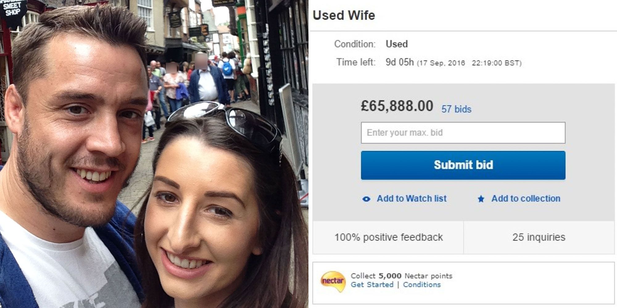 Husband Lists Wife on eBay After Getting Mad At