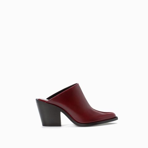 Leather high-heeled bootie, £69.99, Zara