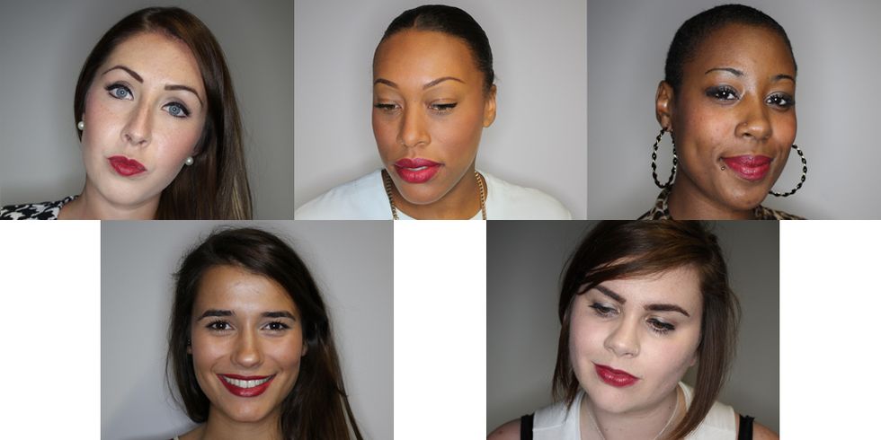 NARS SATIN LIP PENCIL IN HYDE PARK tested on different skin tones