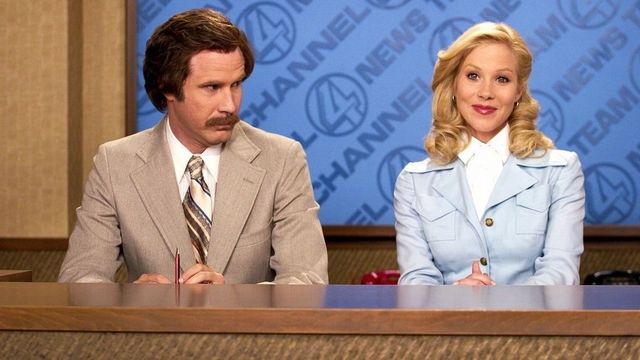 Ron Burgundy and Veronica Corningstone in Anchorman