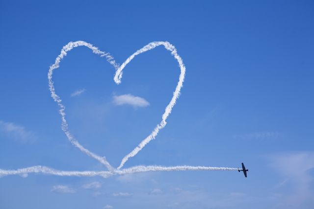 love heart in the sky from aeroplane