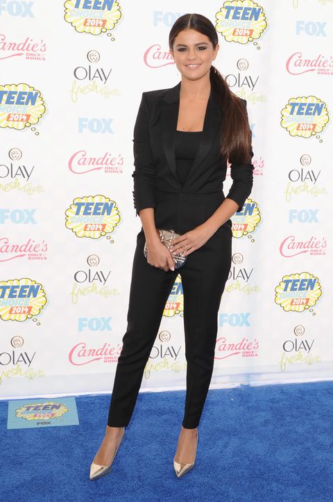 TCAs: Selena Gomez wearing a black tux suit