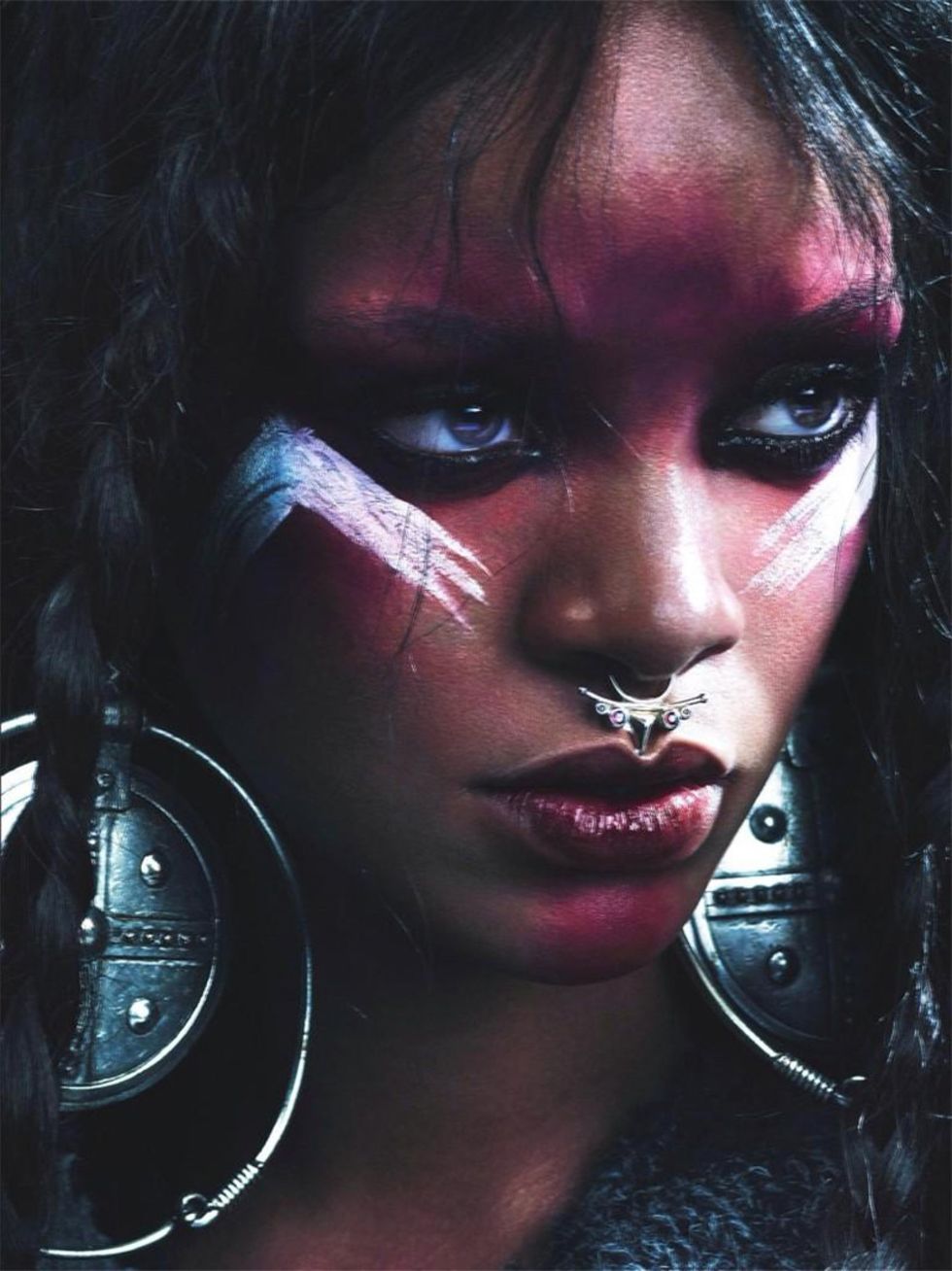 Rihanna's tribal makeup for W Magazine September 2014 - celebrity beauty trends - Cosmopolitan.co.uk