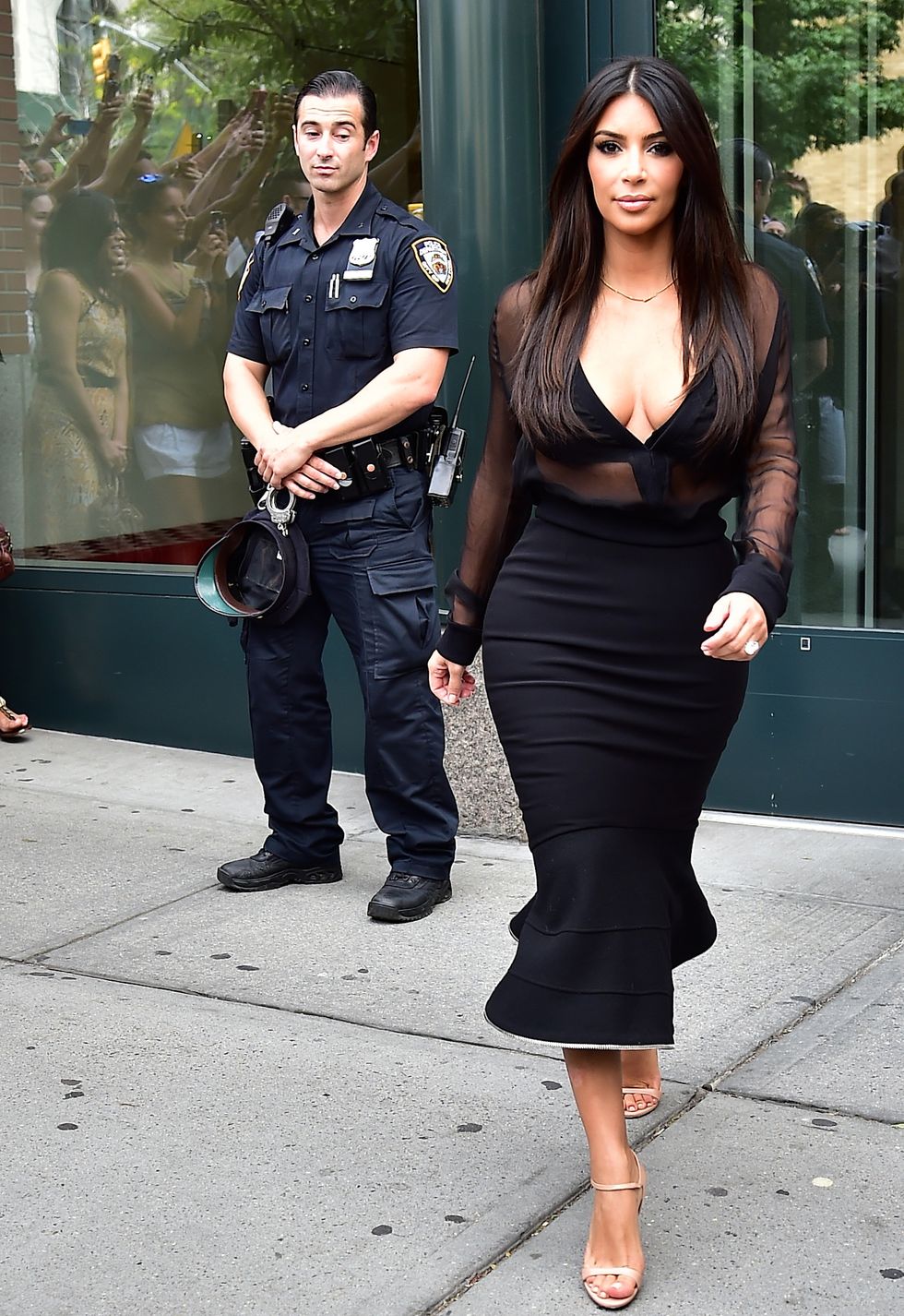 Kim Kadashian wows in low-cut, sheer black dress - celebrity style photos - fashion - cosmopolitan.co.uk