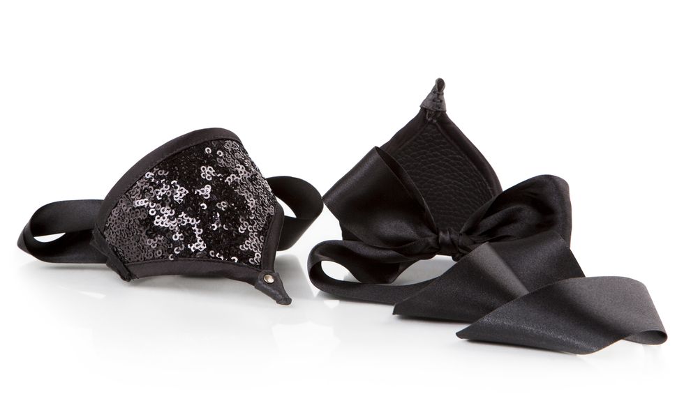 Gigi Noir black silk and sequin wrist cuff erotic accessories