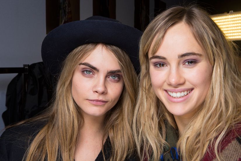 Eyebrow problems solved - Cara Delevinge & Suki Waterhouse at Burberry - brow trends 2014 - Cosmopolitan.co.uk
