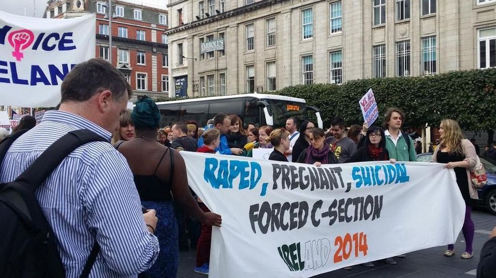 Thousands gather in Dublin to protest against Ireland's anti-abortion laws