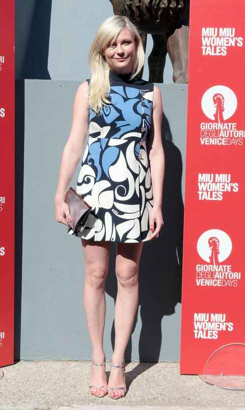 Venice Film Festival 2014 Kirsten Dunst Wows In Two Miu Miu Mini