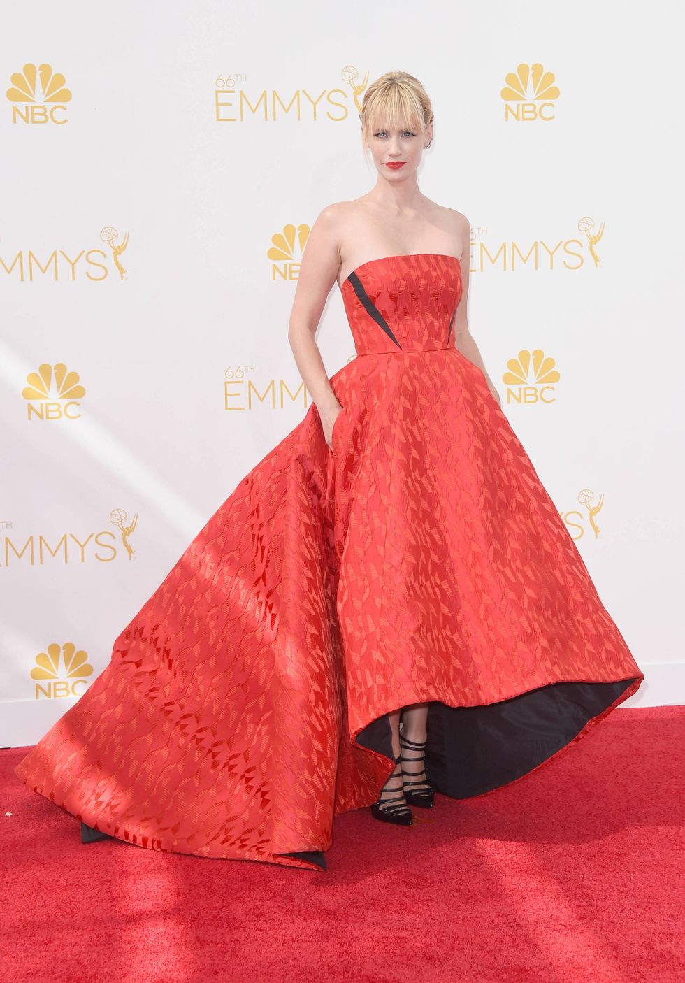 January Jones looks lovely in her Prabal Gurung dress at the Emmy Awards