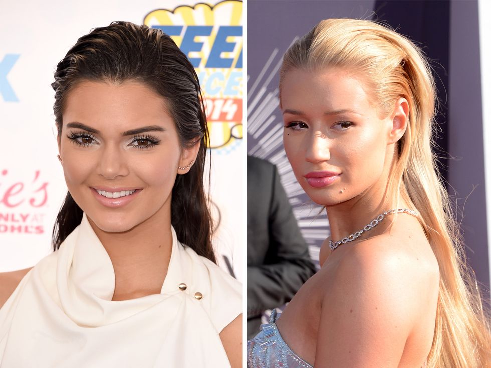 Iggy Azalea and Kendall Jenner's pulled back hairstyles