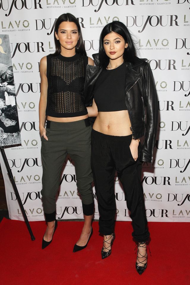 Kendall and Kylie Jenner at the DuJour cover party