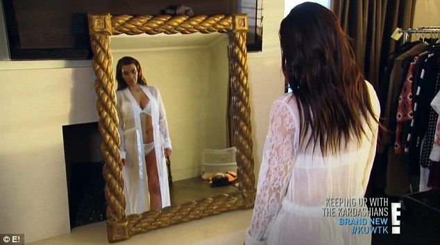 Kim Kardashian tried on her wedding day lingerie on Keeping Up With The Kardashians
