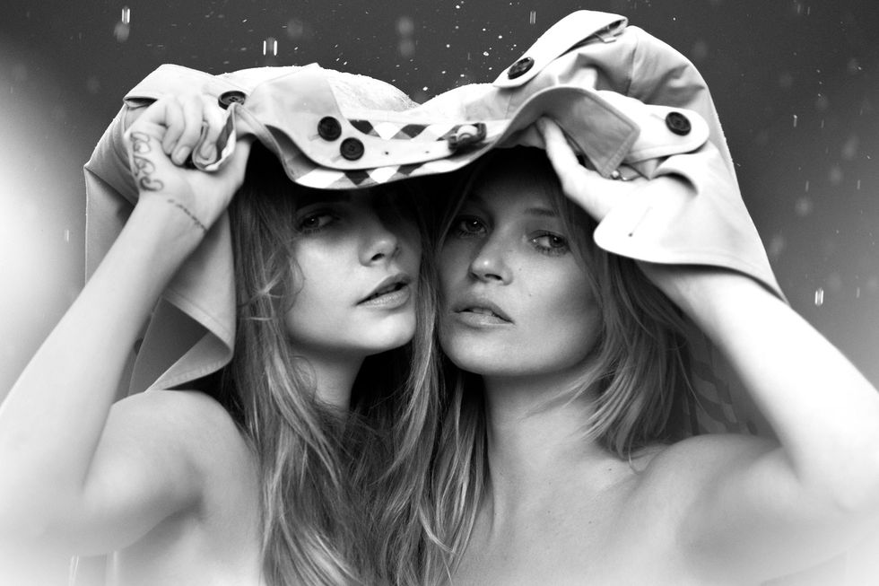 Cara Delevingne and Kate Moss for Burberry