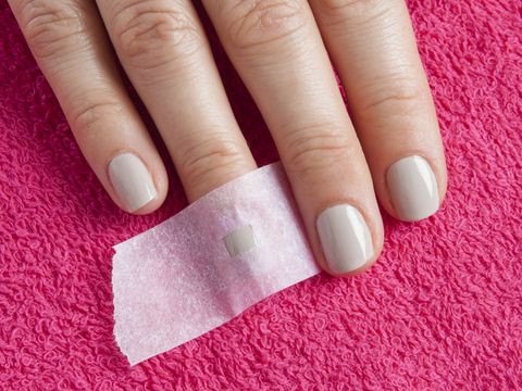 DIY nail art: How to do shapes using scotch tape and cling film
