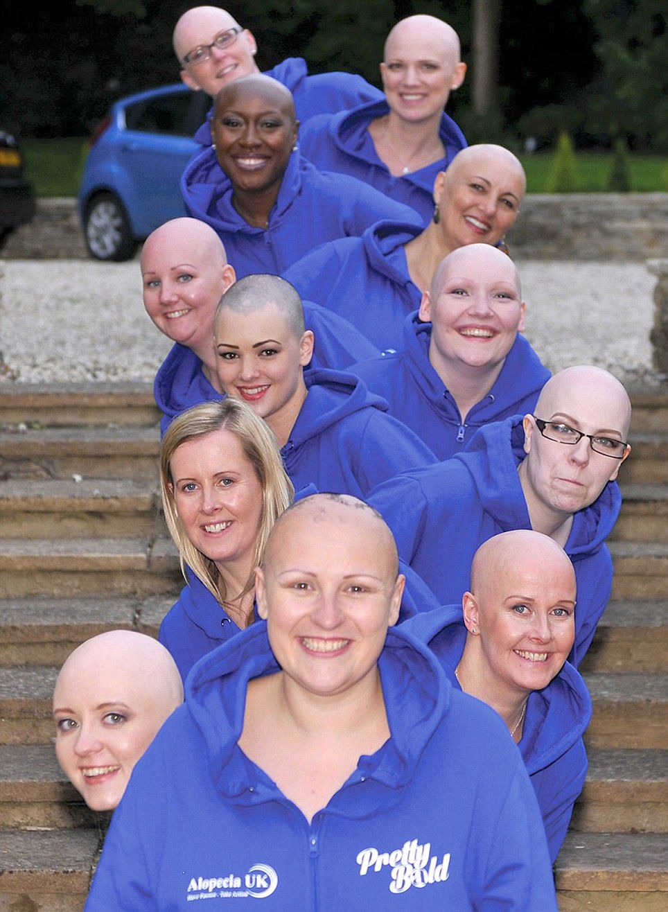 Women pose for Pretty Bald calendar