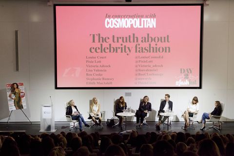 Pixie Lott, Lisa Valencia, Ben Cooke, Victoria Adcock, Stephanie Bamsey, Eilidh MacAskill and Cosmo Editor in Chief Louise Court revealed celebrity styling secrets and took questions from the eager crowd...