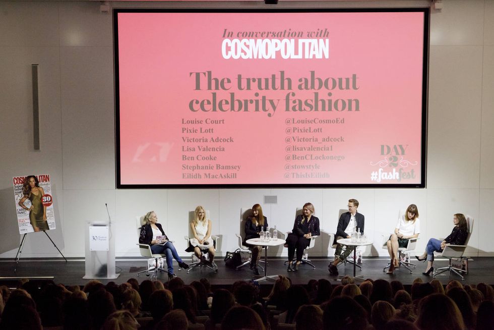 Pixie Lott, Lisa Valencia, Ben Cooke, Victoria Adcock, Stephanie Bamsey, Eilidh MacAskill and Cosmo Editor in Chief Louise Court revealed celebrity styling secrets and took questions from the eager crowd...