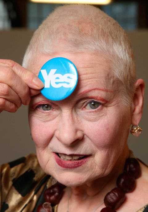 Vivienne Westwood campaigns for Scotland to 'yes' for independence during Fashion Week.