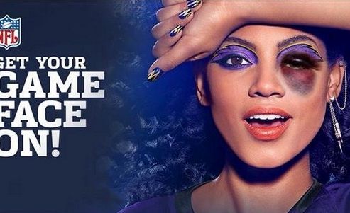 Covergirl NFL advert gets photoshopped in a domestic violence campaign