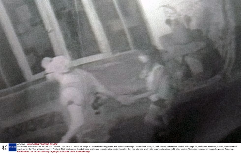 CCTV footage of David Miller and Hannah Witheridge