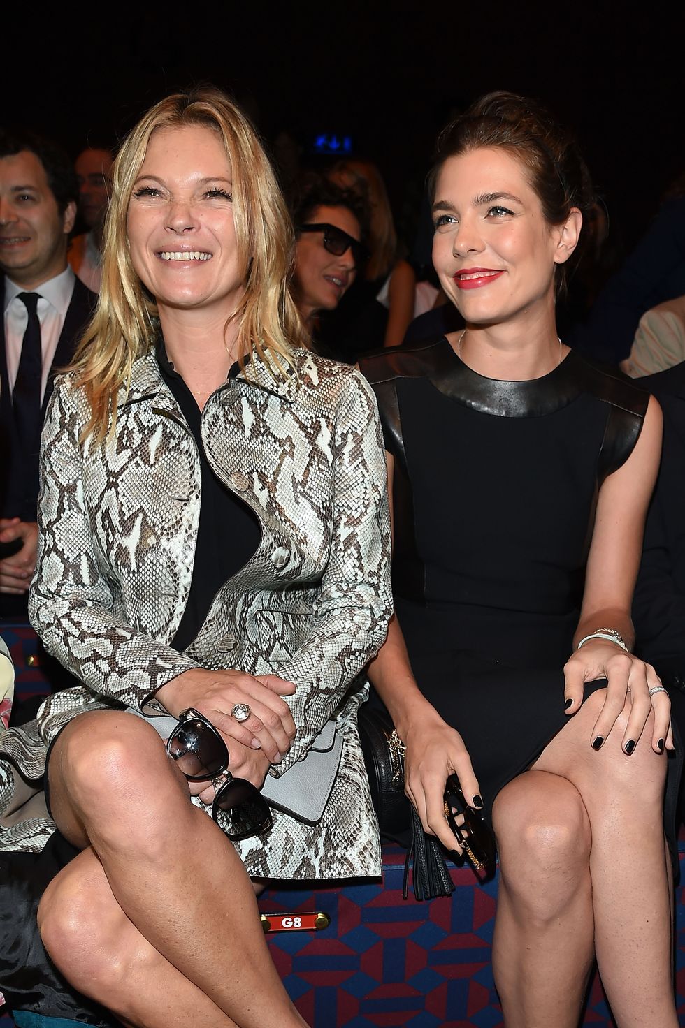 Kate Moss and Charlotte Casighari at Milan Fashion Week watching Gucci SS15