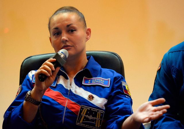 Female Russian astronaut Yelena Serova is questioned on her hair rather than her space mission in a recent interview