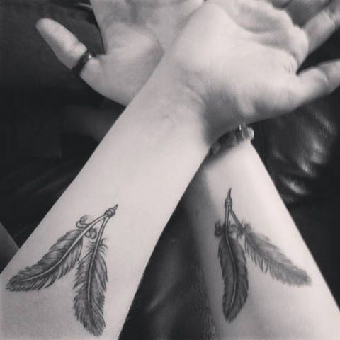  1001  ideas for best friend tattoos to celebrate your friendship with   Friend tattoos Matching friend tattoos Feather tattoos