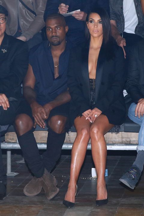 Kim Kardashian and Kanye West's cleavage at Paris Fashion Week