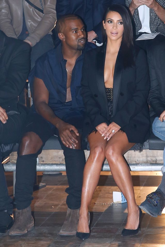 Kim Kardashian and Kanye West's cleavage at Paris Fashion Week