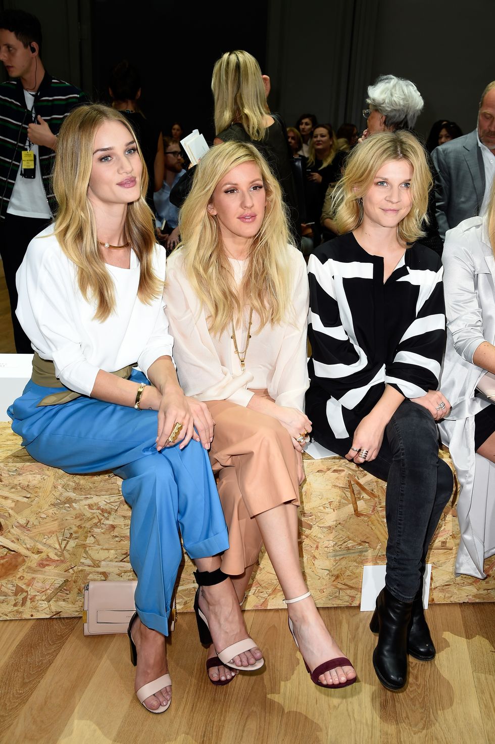 Rosie Huntington-Whiteley, Ellie Goulding and Clemence Poesy at Chloe SS15 PFW